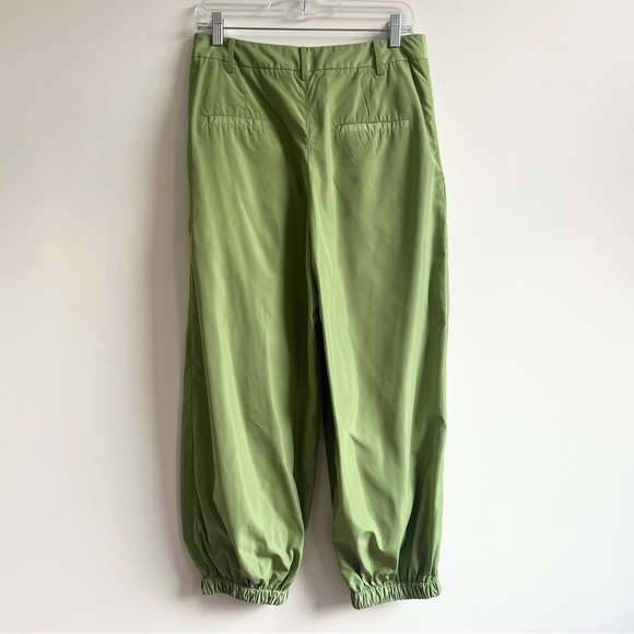 Tibi matcha green Italian sporty nylon pleated balloon trouser pants - Picture 9 of 11